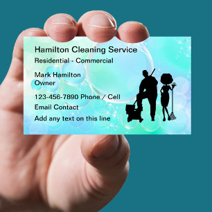 Tarjeta De Visita Servicio De Limpieza Residencial Y Comercial