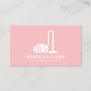 Tarjeta De Visita Servicio de limpieza rosa