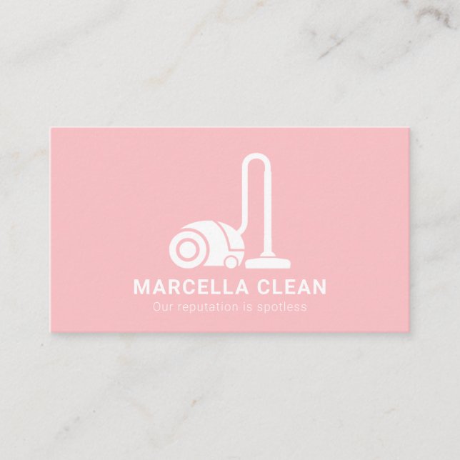 Tarjeta De Visita Servicio de limpieza rosa (Anverso)