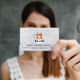 Tarjeta De Visita Servicio de limpieza   Servicio Maid
