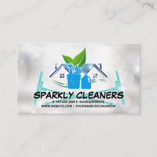 Tarjeta De Visita Servicio de limpieza   Sparkly House   Herramienta