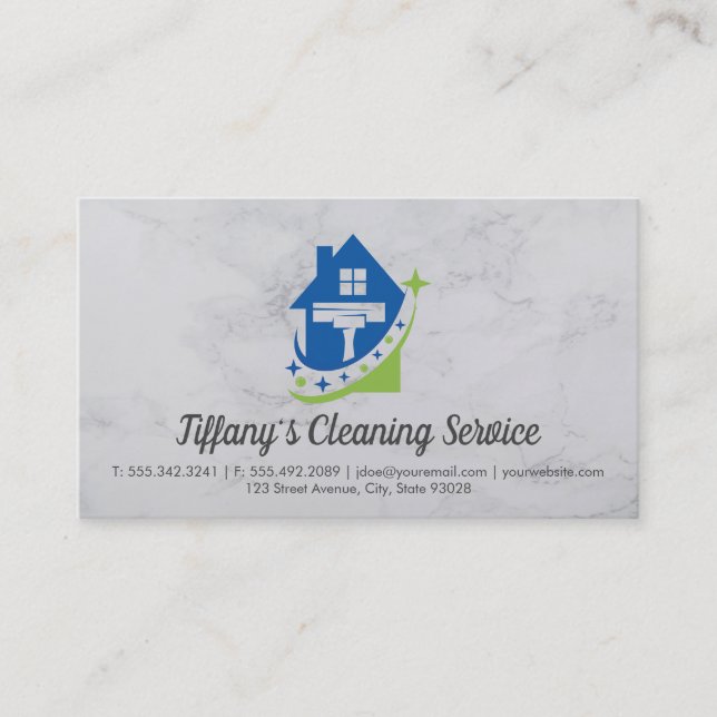 Tarjeta De Visita Servicio de limpieza | Squeegee | limpiador (Anverso)