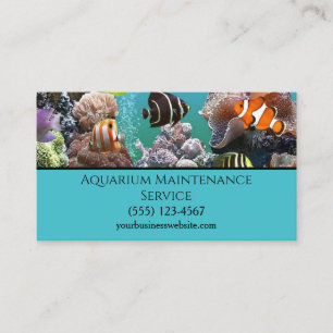 Tarjeta De Visita Servicio de mantenimiento de acuarios de peces pro