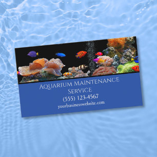 Tarjeta De Visita Servicio de mantenimiento de acuarios de peces pro