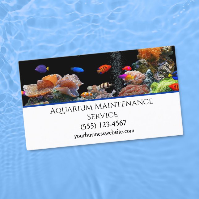 Tarjeta De Visita Servicio de mantenimiento de acuarios de peces pro (Subido por el creador)