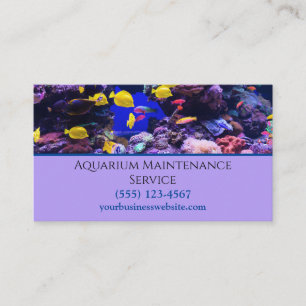 Tarjeta De Visita Servicio de mantenimiento de acuarios de peces pro