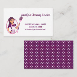Tarjeta De Visita Servicio de mantenimiento de la casa con una dama 
