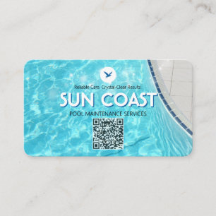 Tarjeta De Visita Servicio de Mantenimiento de Piscina Azul Brillant