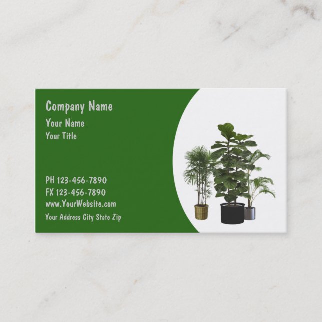 Tarjeta De Visita Servicio de mantenimiento de plantas de Office (Anverso)