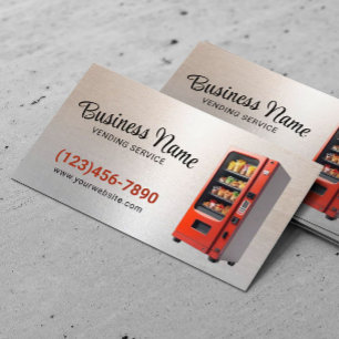 Tarjeta De Visita Servicio de máquinas expendedoras Fondo Metalizado