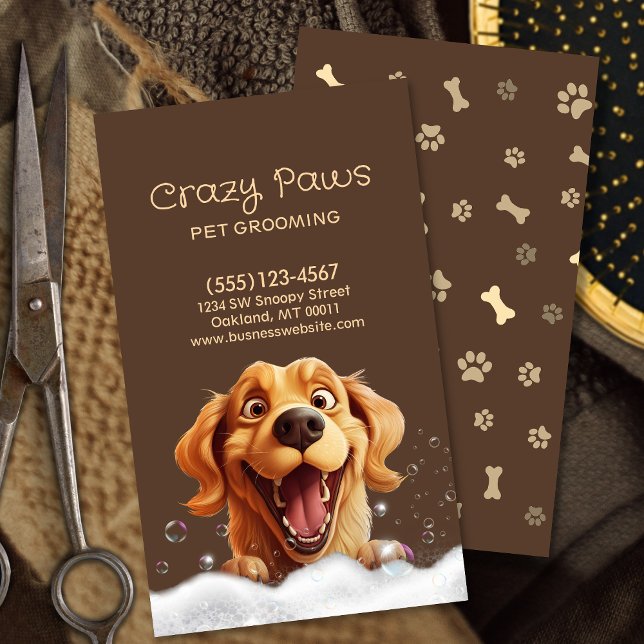 Tarjeta De Visita Servicio de Mascota de Cute Dog Grooming (Subido por el creador)