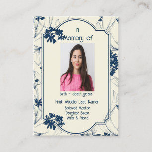 Tarjeta De Visita Servicio de memorias invitan a un follaje clásico