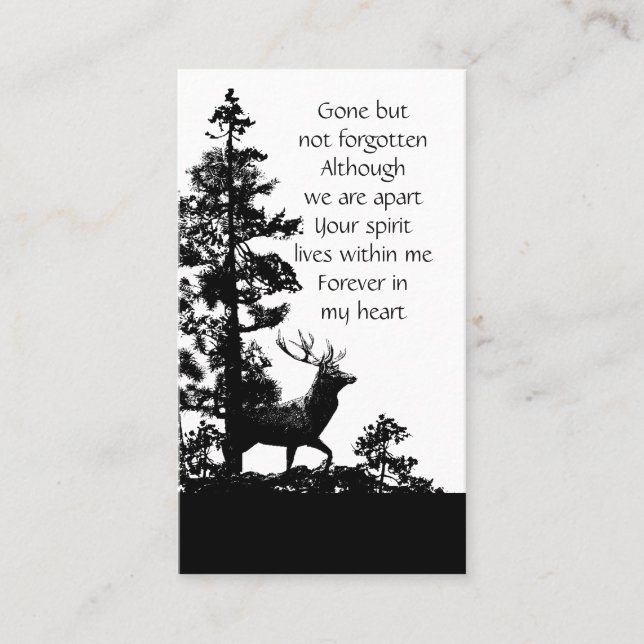 Tarjeta De Visita Servicio de memorias invitan al arte de los ciervo (Anverso)