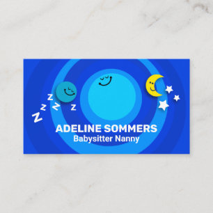 Tarjeta De Visita Servicio de niñera de la Luna de la Tierra de los