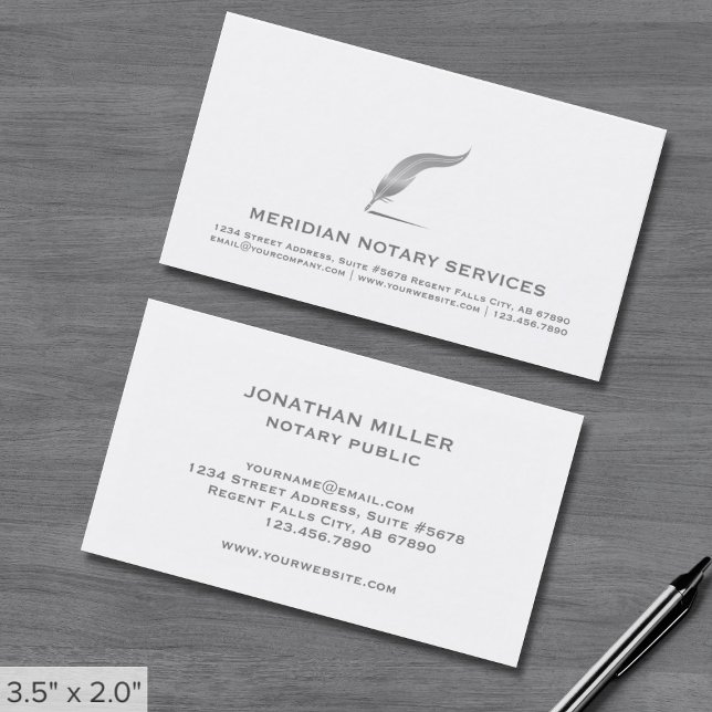 Tarjeta De Visita Servicio de Notario Elegante (Subido por el creador)
