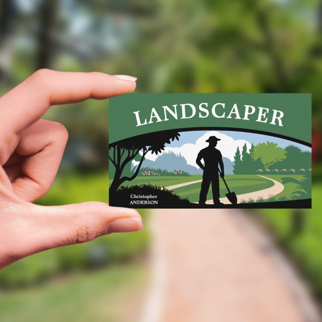 Tarjeta De Visita Servicio de paisajismo (Landscaping Service Business Card)