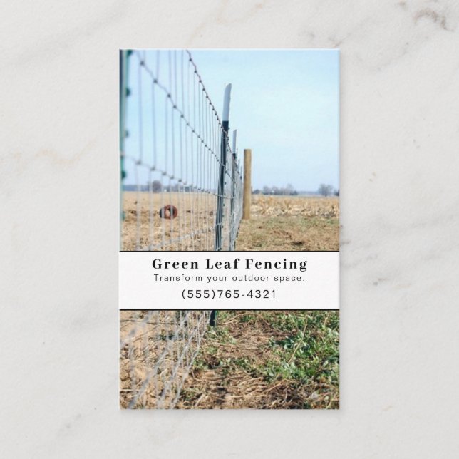 Tarjeta De Visita Servicio de paisajismo de cercas (Anverso)