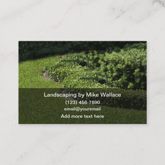 Tarjeta De Visita Servicio de paisajismo simple (Anverso)