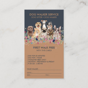Tarjeta De Visita Servicio de Paseador de Perros Regalo gratis