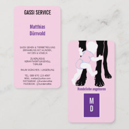 Tarjeta De Visita Servicio de paseo de perros niños 