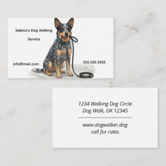 Tarjeta De Visita Servicio de paseo de perros Pastor Australiano