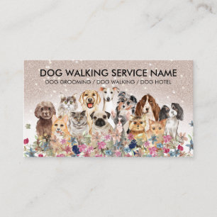 Tarjeta De Visita Servicio de paseo de perros y verificación de gato