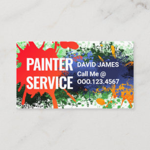 Tarjeta De Visita Servicio de pintor de salpicaduras de pintura colo
