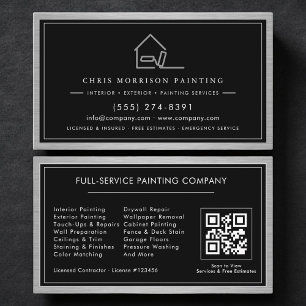 Tarjeta De Visita Servicio de pintura Código QR Pintor de Casas 