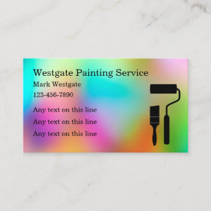 Tarjeta De Visita Servicio de Pintura Colorida Genial