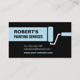 Tarjeta De Visita Servicio de pintura con rodillo de pintura azul