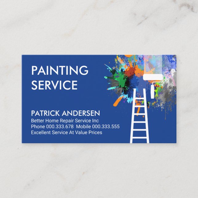 Tarjeta De Visita Servicio de pintura de bandeja de pintura de pintu (Anverso)