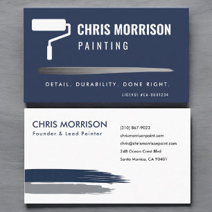 Tarjeta De Visita Servicio de pintura de casa moderna Marina Azul