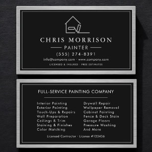 Tarjeta De Visita Servicio de Pintura de Casas Pintura Metálica
