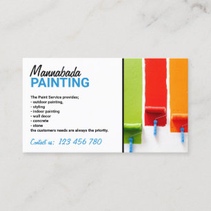 Tarjeta De Visita Servicio de pintura de paredes interiores de casas