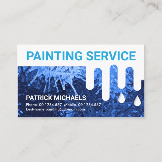 Tarjeta De Visita Servicio de pintura de pintura de pintura húmeda p (Anverso)