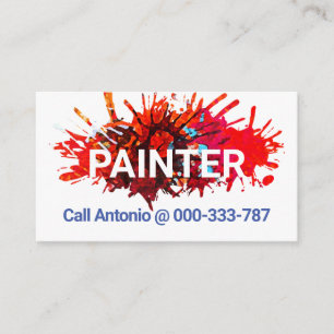Tarjeta De Visita Servicio de pintura de tablillas de pintura de pin