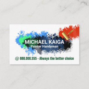 Tarjeta De Visita Servicio de pintura de trazos de pintura
