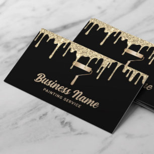 Tarjeta De Visita Servicio de pintura House Painter Modern Gold Drip