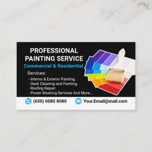 Tarjeta De Visita Servicio de pintura moderno elegante profesional