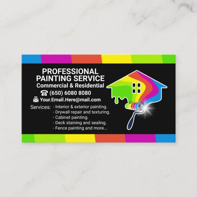 Tarjeta De Visita Servicio de Pintura Profesional (Anverso)