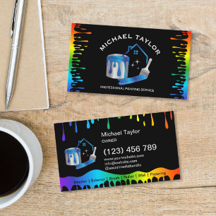 Tarjeta De Visita Servicio de Pintura Profesional Moderna Decoración
