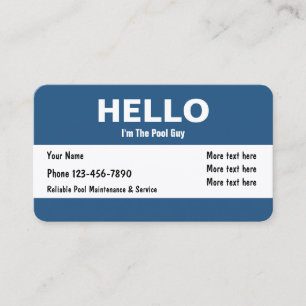 Tarjeta De Visita Servicio de Piscina Diseño Inteligente