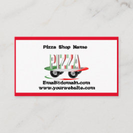 Tarjeta De Visita Servicio de pizza, verde rojo
