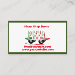 Tarjeta De Visita Servicio de pizza, verde rojo, personalizado