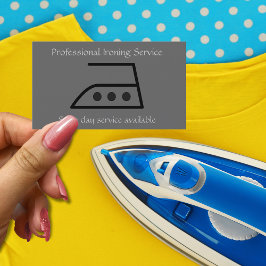 Tarjeta De Visita Servicio de planchado profesional de color gris mi
