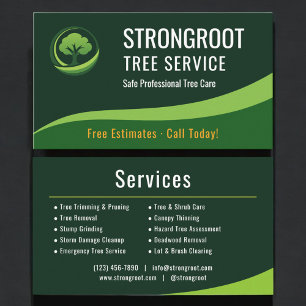 Tarjeta De Visita Servicio de poda de árboles Arborista