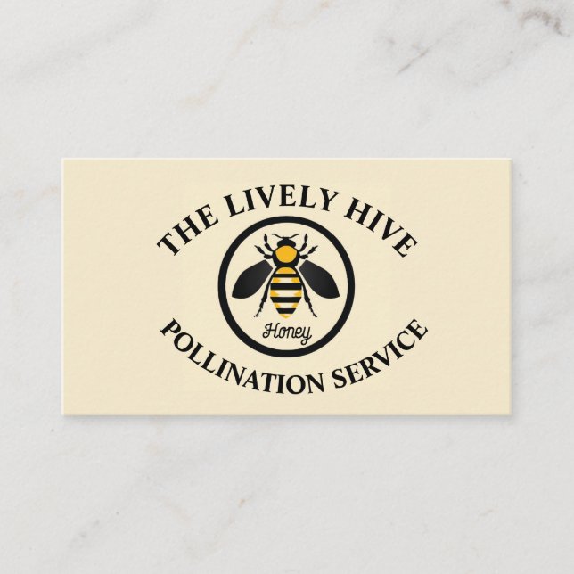 Tarjeta De Visita Servicio de polinización de abejas de miel Venta d (Anverso)