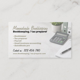 Tarjeta De Visita Servicio de preparación de impuestos de contabilid
