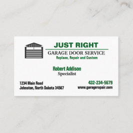 Tarjeta De Visita Servicio de puertas de garaje profesional