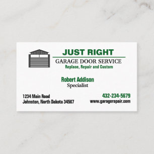 Tarjeta De Visita Servicio de puertas de garaje profesional